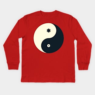 Cassette Pencil Yin Yang Kids Long Sleeve T-Shirt